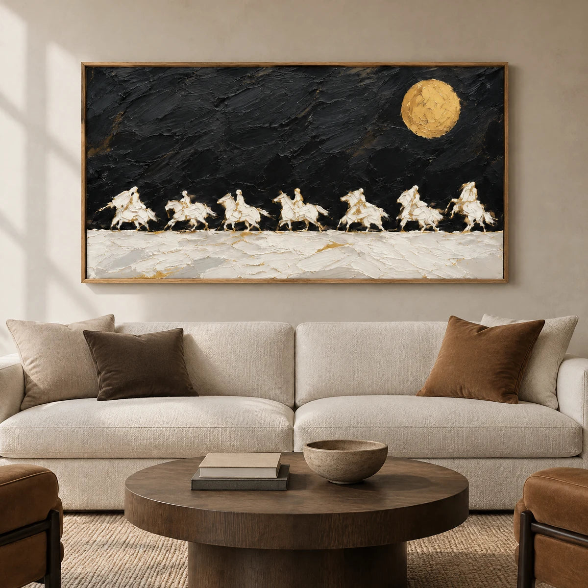 MOONLIT GALLOP — Hotel, natural wood frame