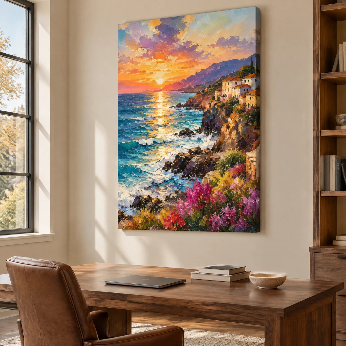 HARBOR EMBER — Office, frameless stretched canvas