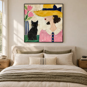 HAT AND WHISKERS — Bedroom, black frame