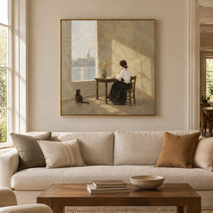 WINDOW REVERIE — Living room, gold frame