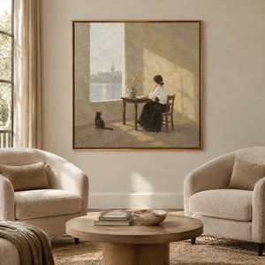 WINDOW REVERIE — Hotel, natural wood frame