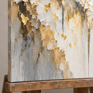 GILDED PETALS — Texture detail on an easel, no outer frame