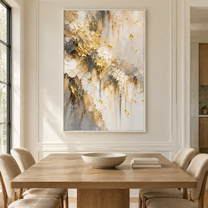 GILDED PETALS — Dining room, white frame