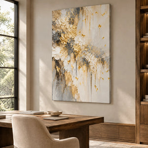 GILDED PETALS — Office, frameless stretched canvas