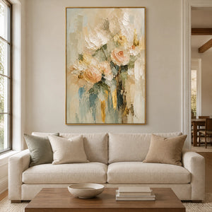 BLUSH STILLNESS — Living room, gold frame