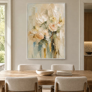 BLUSH STILLNESS — Dining room, white frame