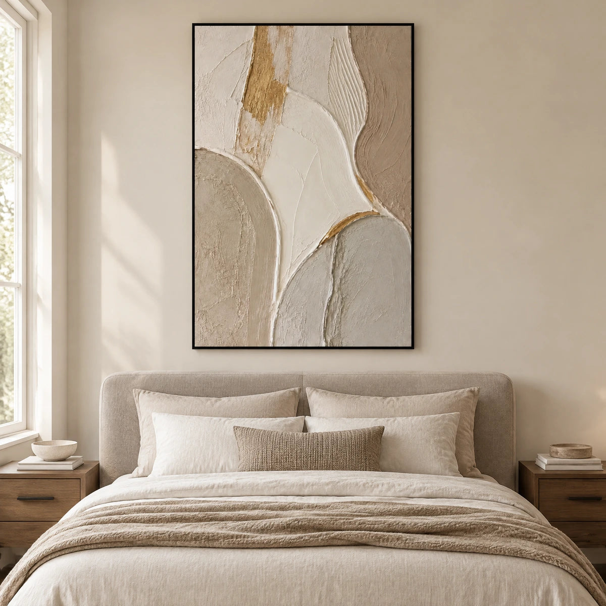 FOLDED SILENCE — Bedroom, black frame