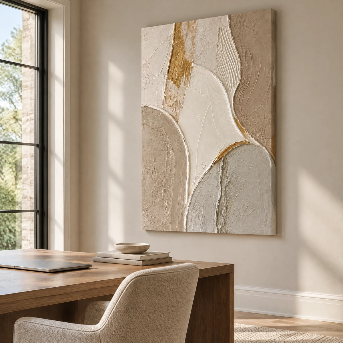 FOLDED SILENCE — Office, frameless stretched canvas