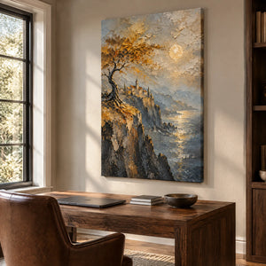 CLIFFTOP REVERIE — Office, frameless stretched canvas