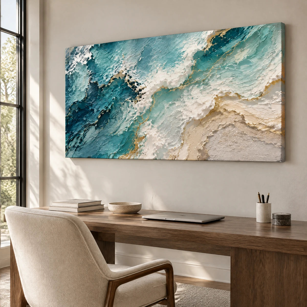 OCEAN LACE — Office, frameless stretched canvas