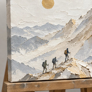SUMMIT JOURNEY — Texture detail on an easel, no outer frame