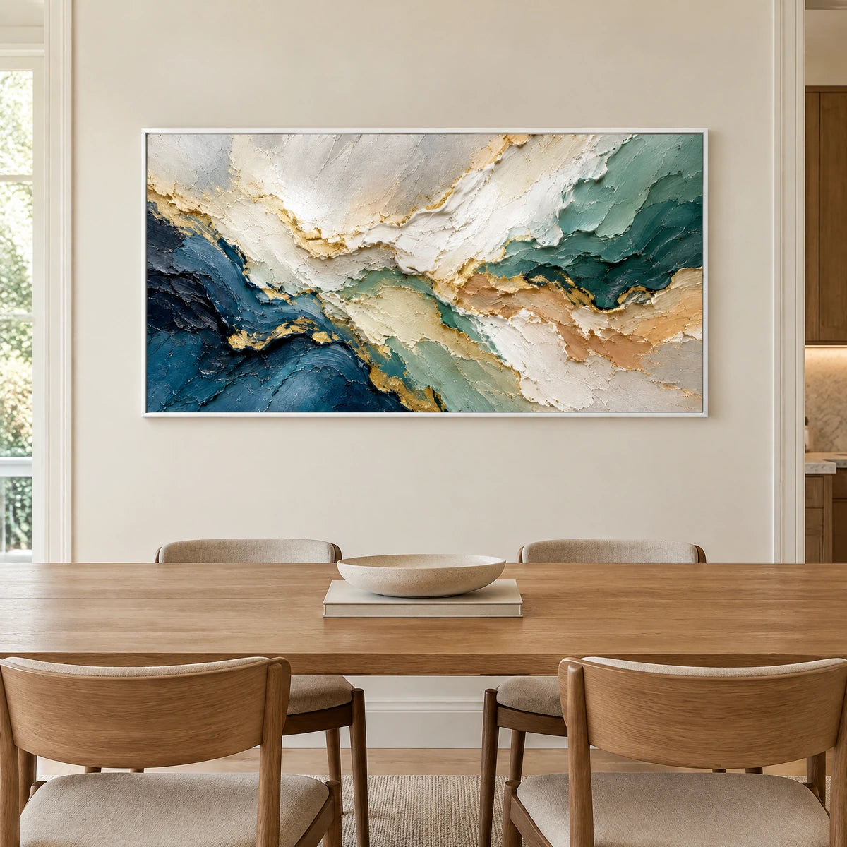 AZURE FRACTURES — Dining room, white frame