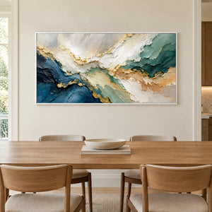 AZURE FRACTURES — Dining room, white frame