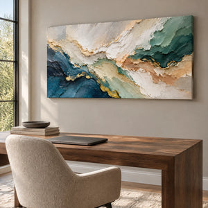AZURE FRACTURES — Office, frameless stretched canvas
