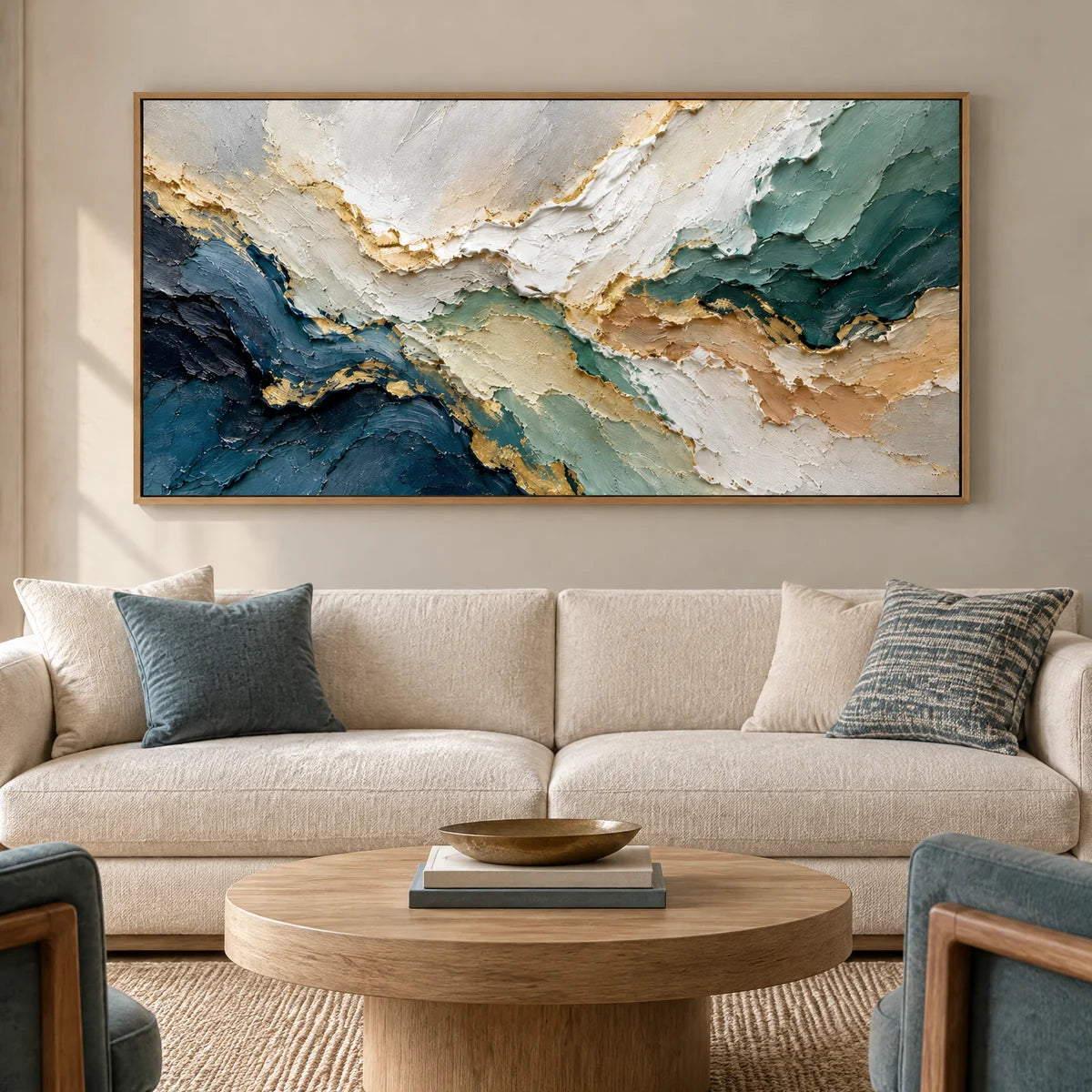AZURE FRACTURES — Hotel, natural wood frame