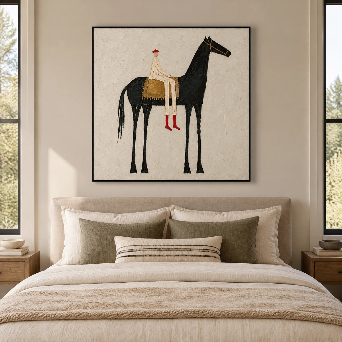 THE SCARLET RIDER — Bedroom, black frame