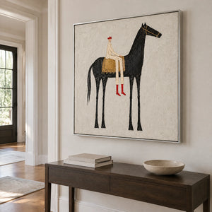 THE SCARLET RIDER — Hallway, silver frame