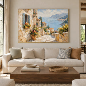 STEPS TO THE WATER — Living room, gold frame