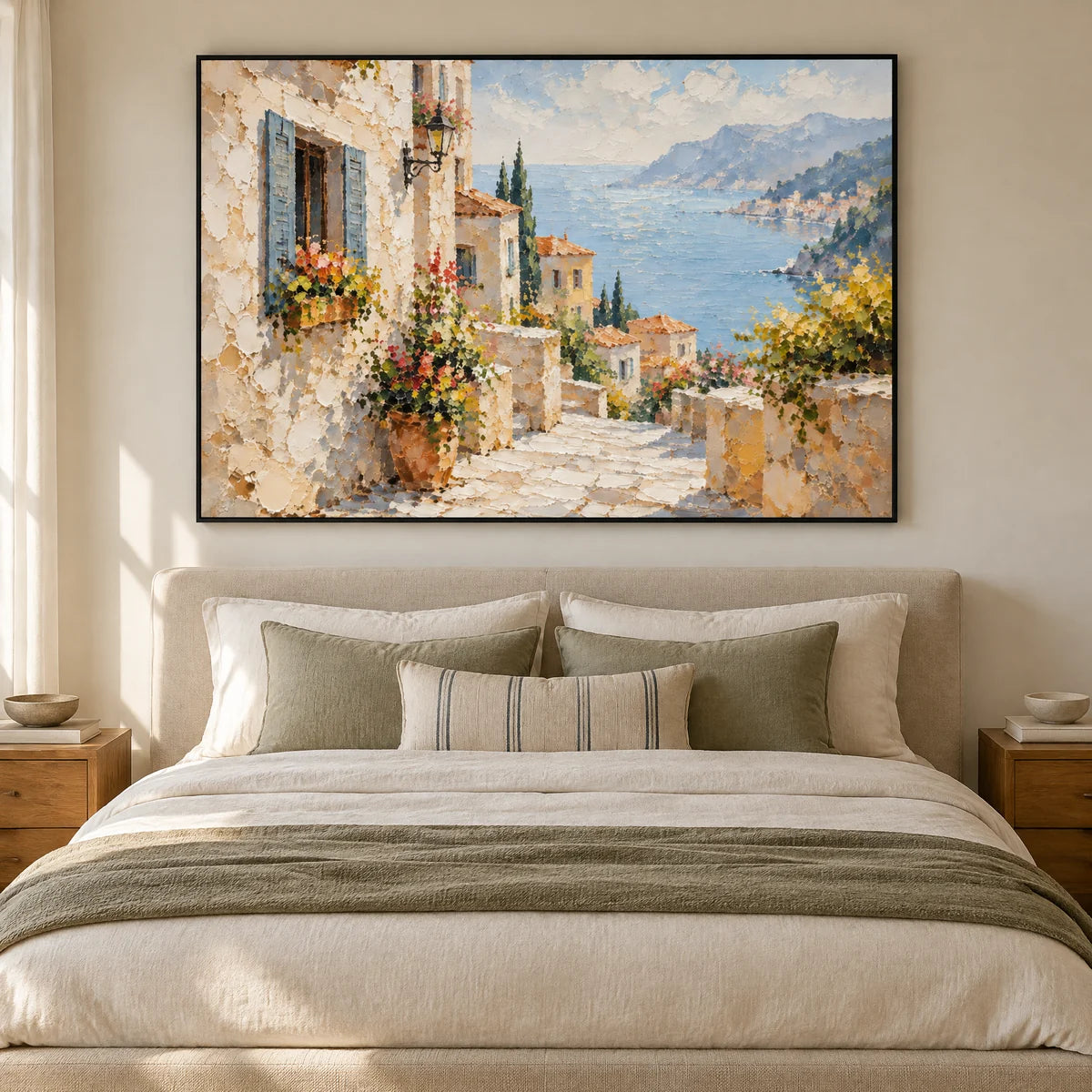 STEPS TO THE WATER — Bedroom, black frame