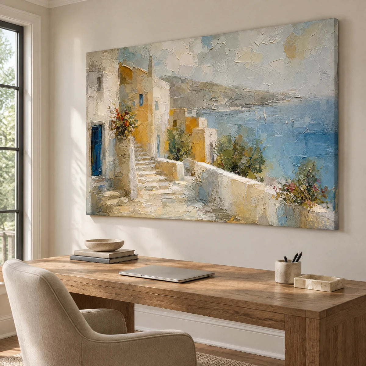 HARBORSIDE PASSAGE — Office, frameless stretched canvas