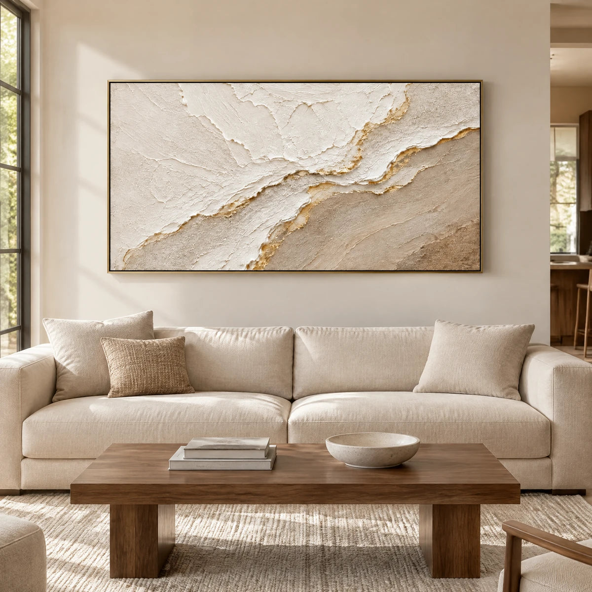PALE CONFLUENCE — Living room, gold frame