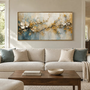 BRANCH OF LIGHT — Living room, gold frame