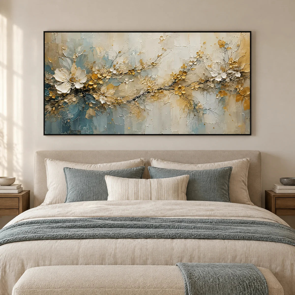 BRANCH OF LIGHT — Bedroom, black frame