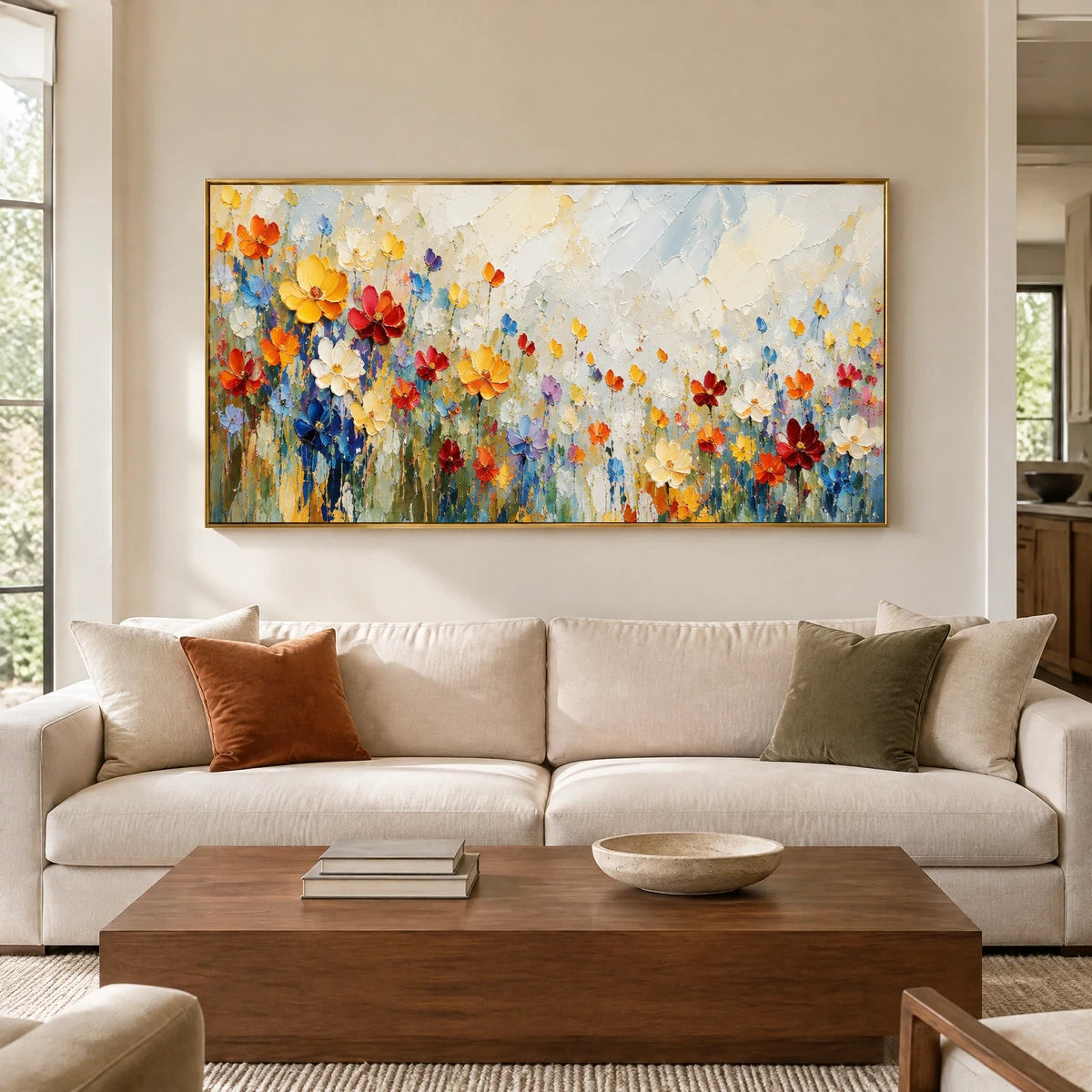 BLOOMING SPECTRUM — Living room, gold frame