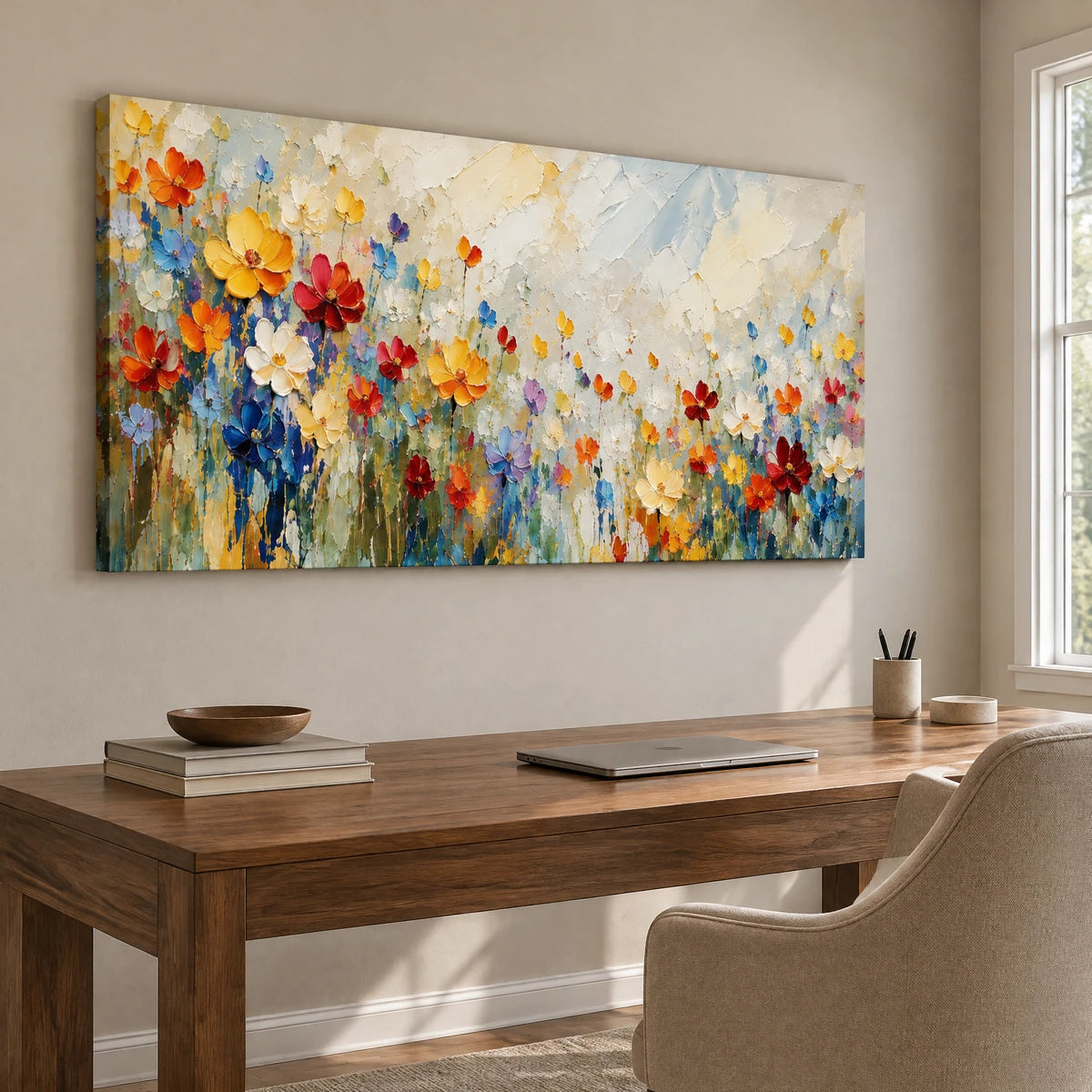 BLOOMING SPECTRUM — Office, frameless stretched canvas