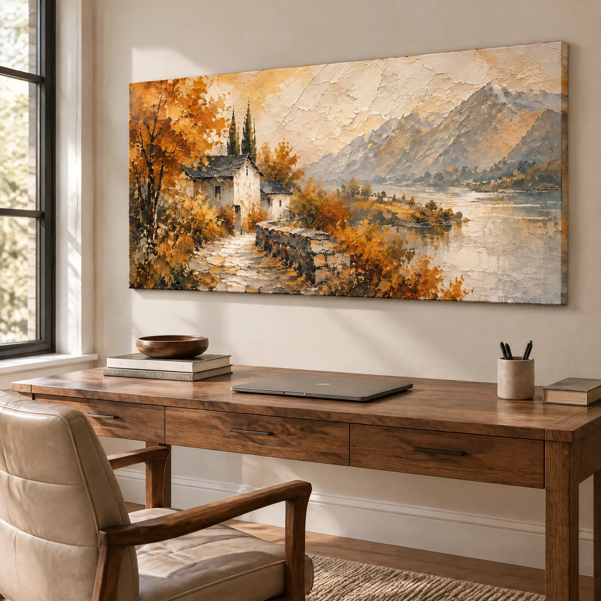 AUTUMN SANCTUARY — Office, frameless stretched canvas