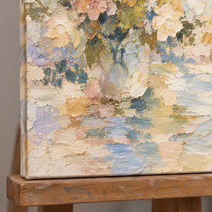 MORNING BOUQUET — Texture detail on an easel, no outer frame