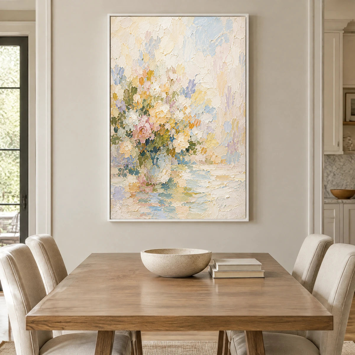 MORNING BOUQUET — Dining room, white frame