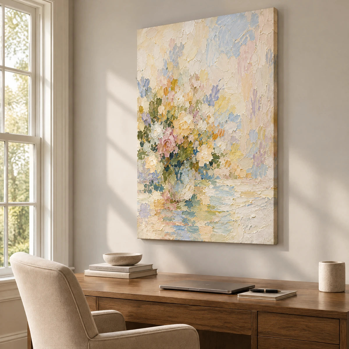 MORNING BOUQUET — Office, frameless stretched canvas