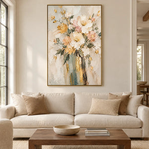 IVORY ARRANGEMENT — Living room, gold frame