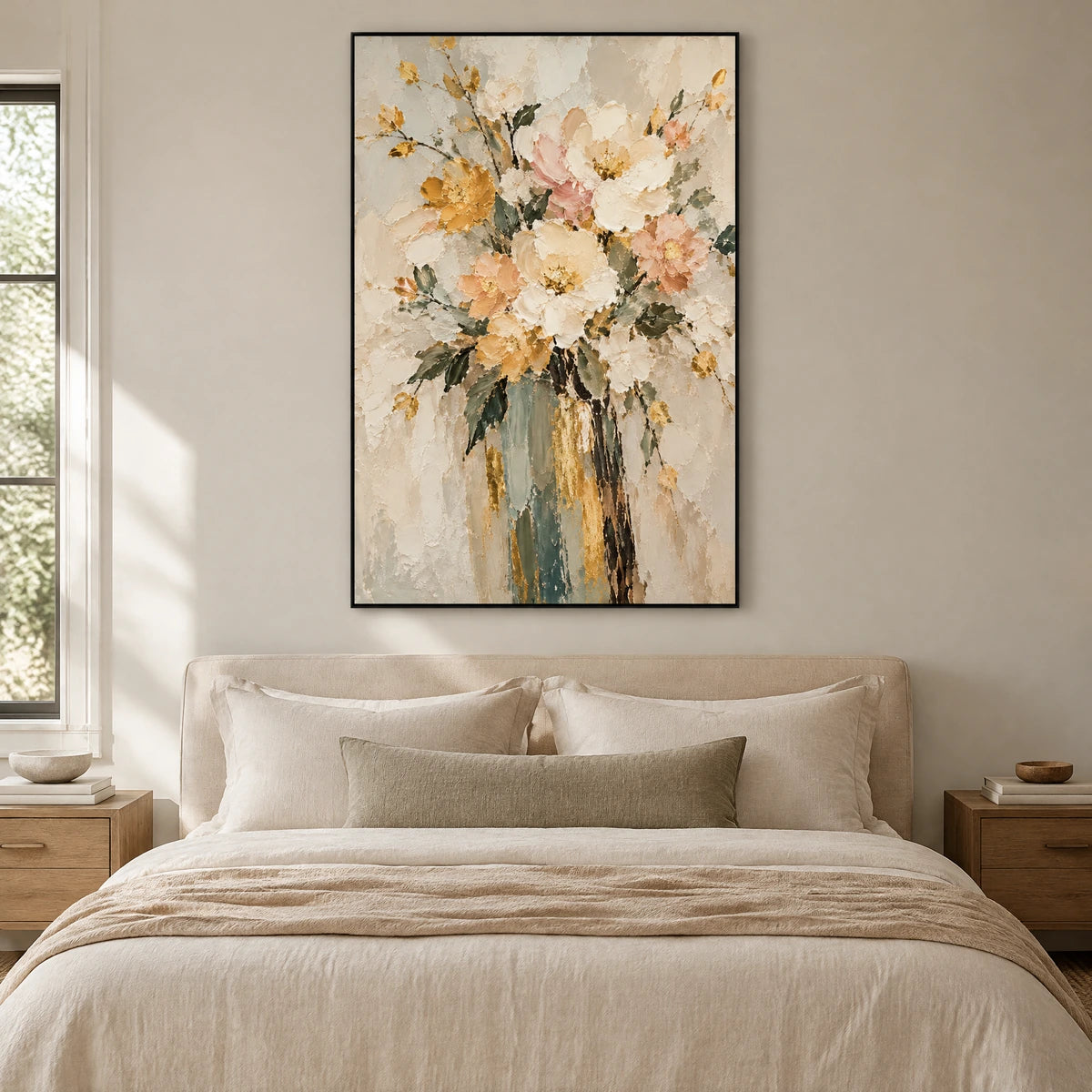 IVORY ARRANGEMENT — Bedroom, black frame