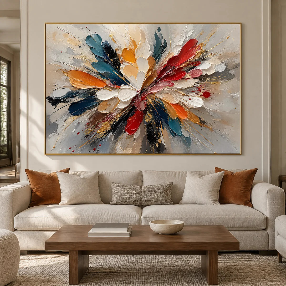 PETAL BURST — Living room, gold frame