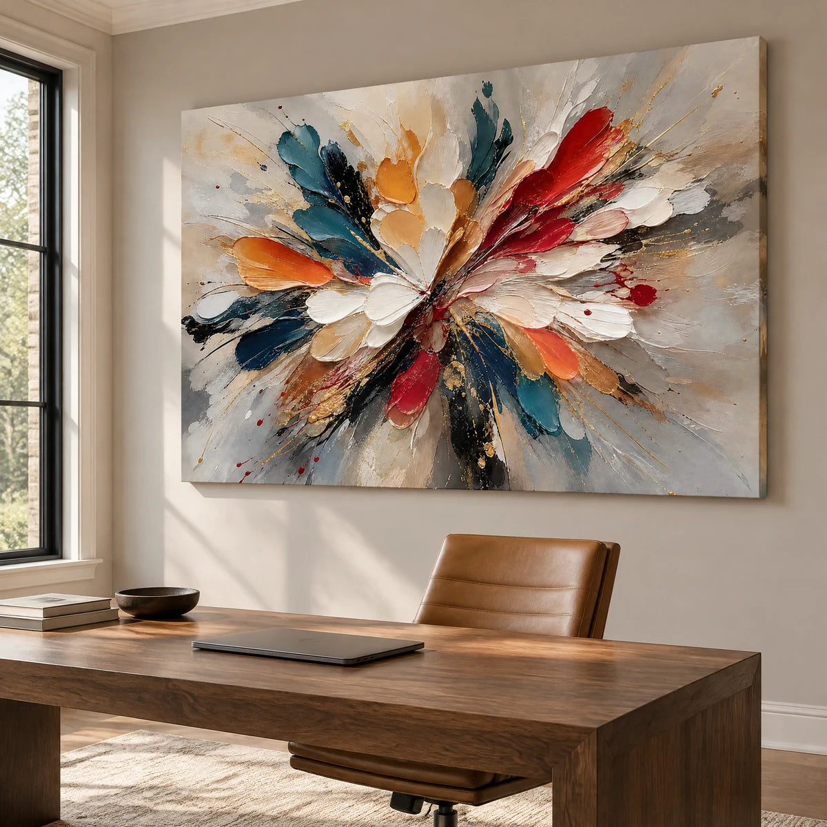 PETAL BURST — Office, frameless stretched canvas