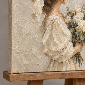 GATHERED LIGHT — Texture detail on an easel, no outer frame