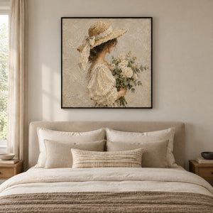 GATHERED LIGHT — Bedroom, black frame