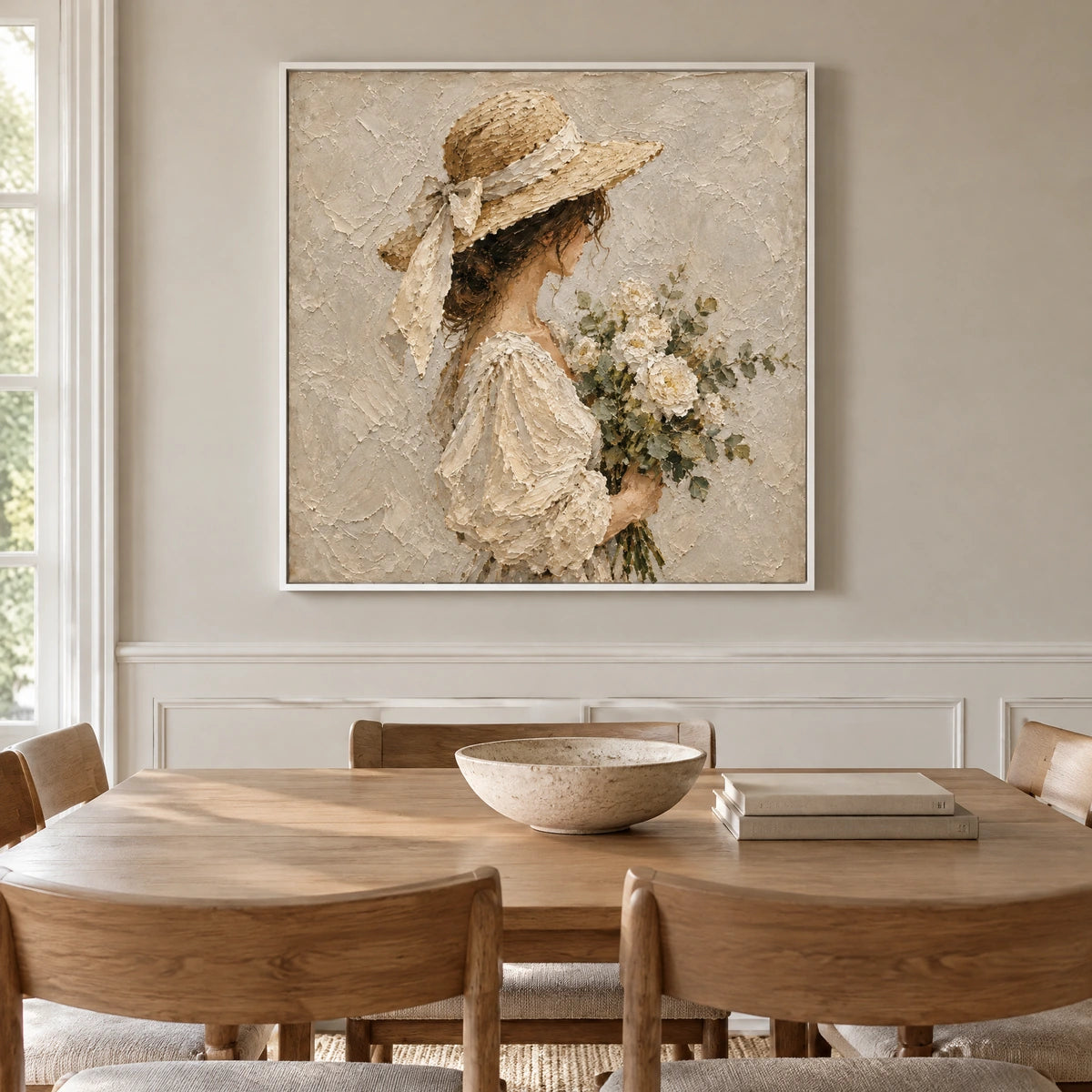 GATHERED LIGHT — Dining room, white frame