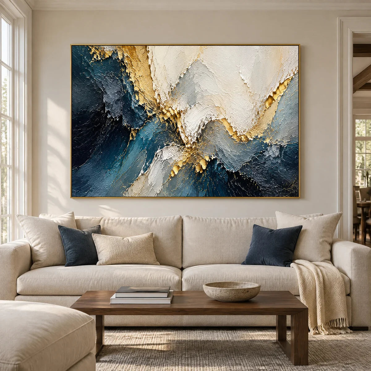 AZURE SEAM — Living room, gold frame