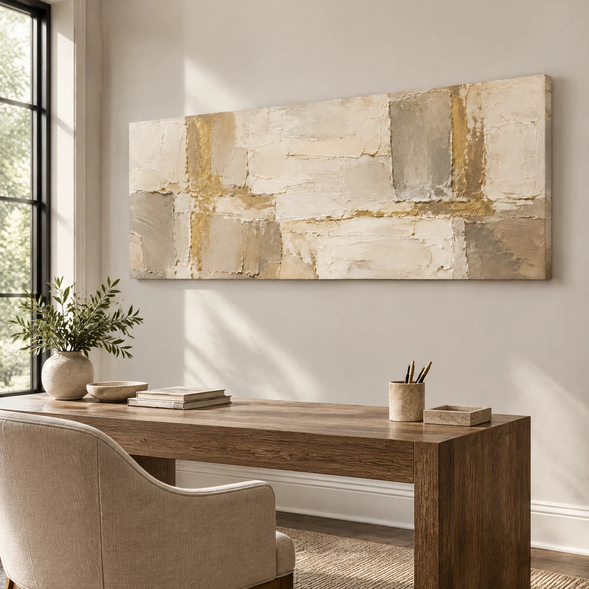QUIET FRAMEWORK — Office, frameless stretched canvas