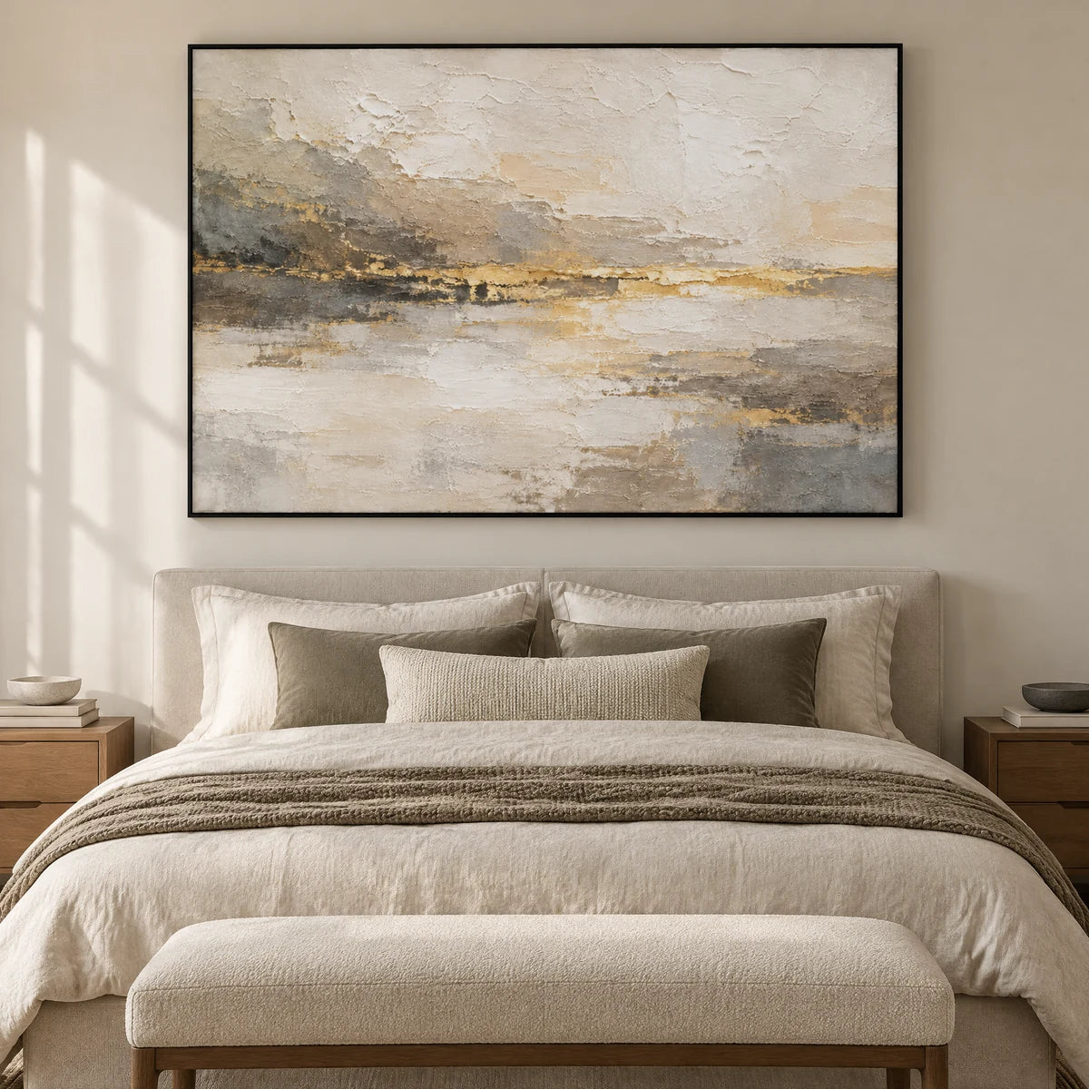 VEILED HORIZON — Bedroom, black frame