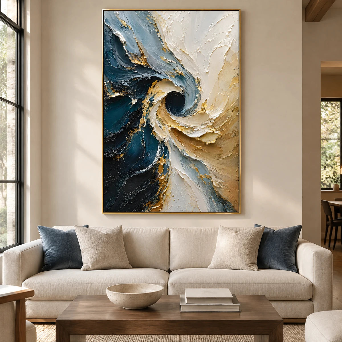 TURNING TIDE — Living room, gold frame