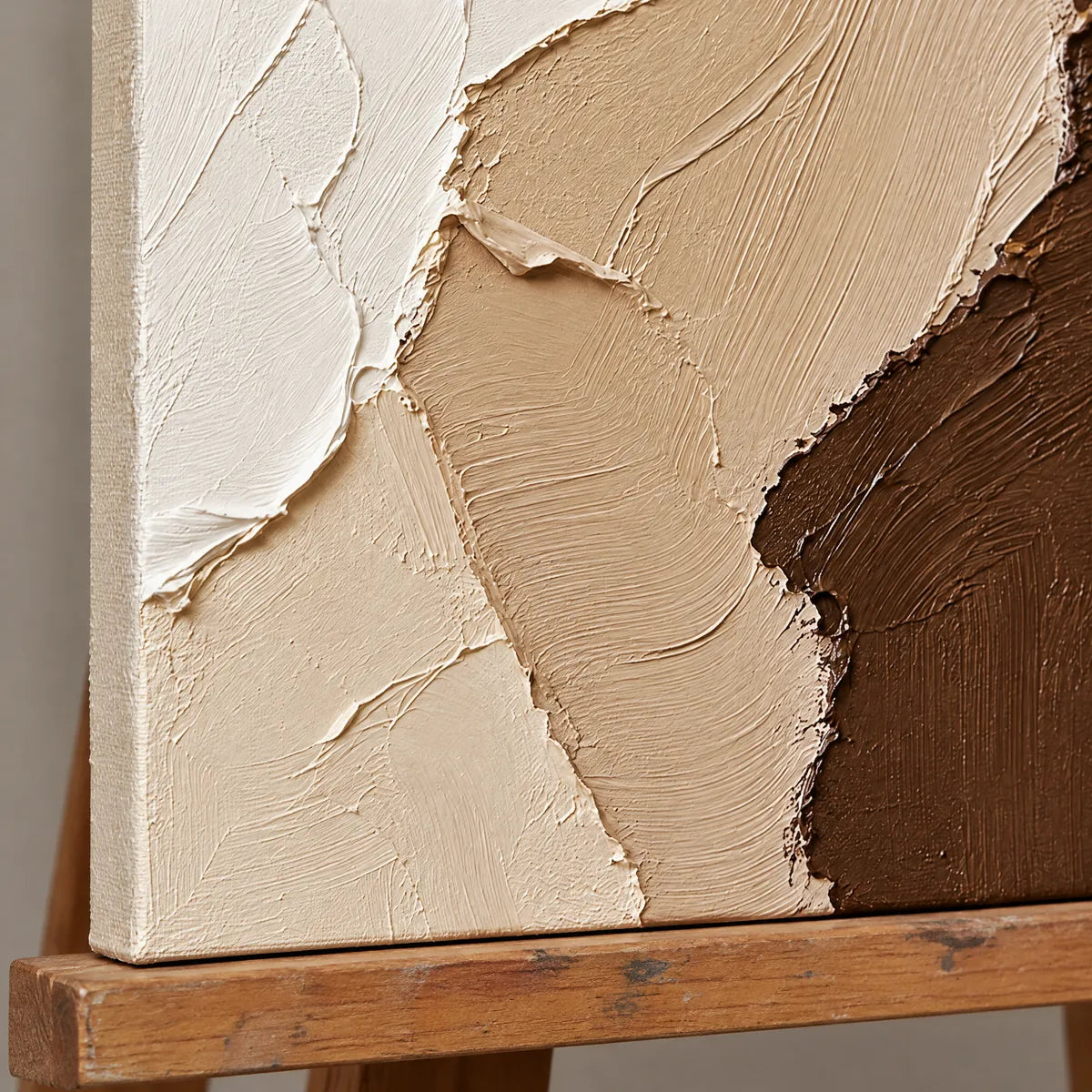 EARTHFOLD — Texture detail on an easel, no outer frame