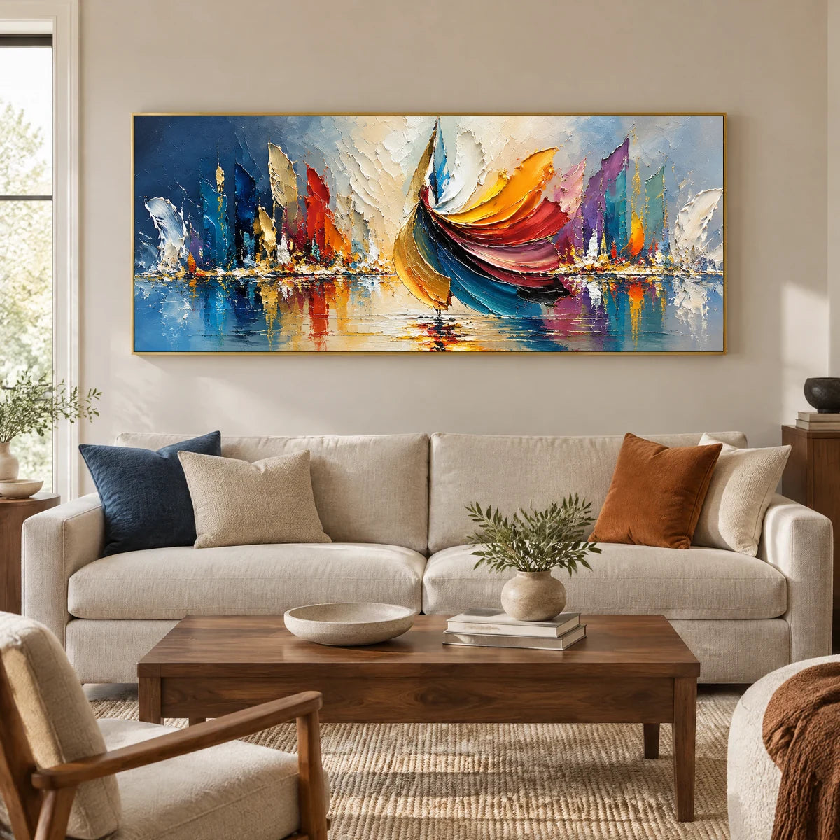 COLOR IN REFLECTION — Living room, gold frame