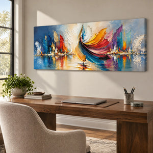 COLOR IN REFLECTION — Office, frameless stretched canvas