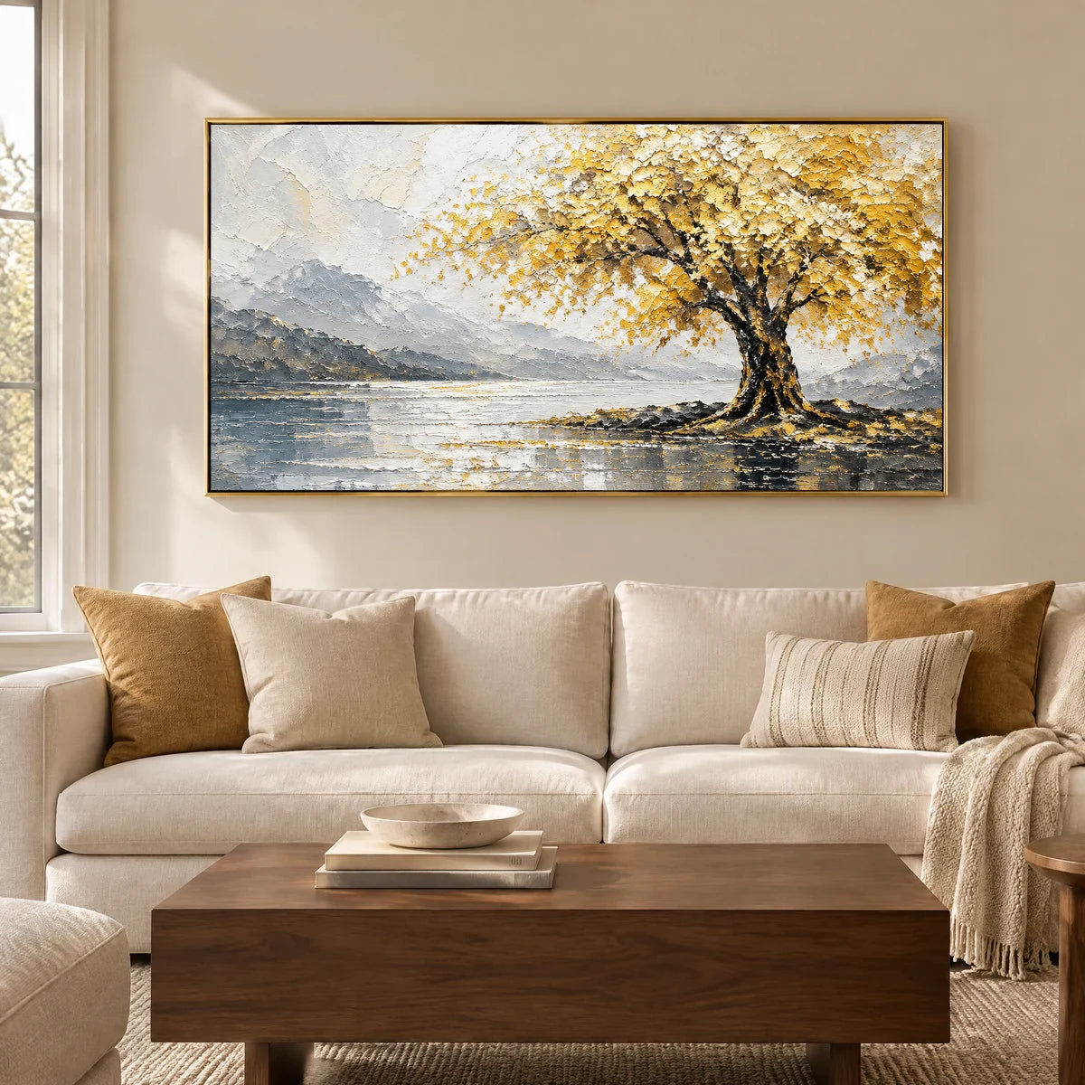 GOLDEN SHELTER — Living room, gold frame