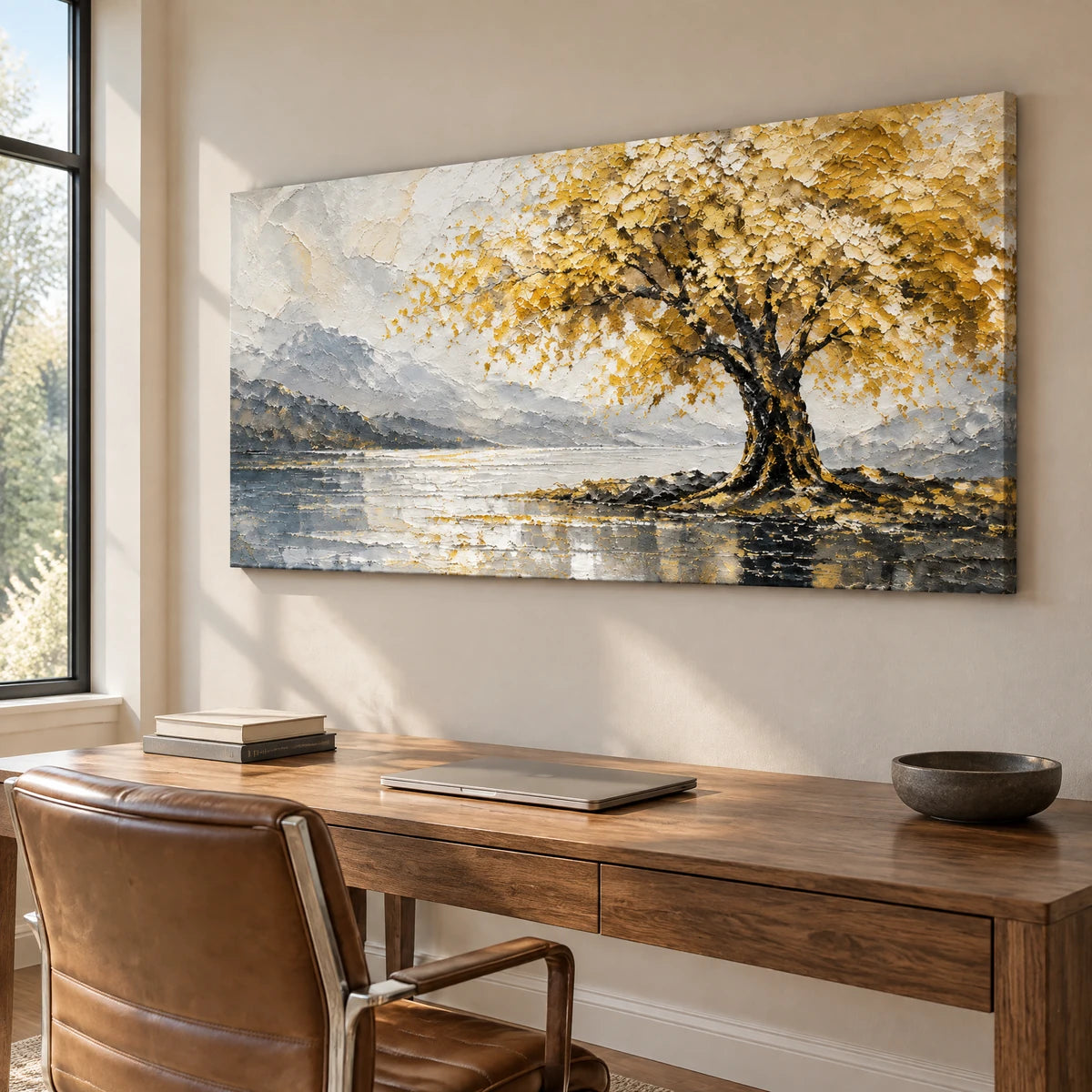 GOLDEN SHELTER — Office, frameless stretched canvas