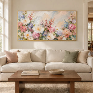 PETAL TAPESTRY — Living room, gold frame